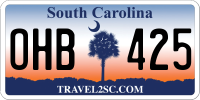 SC license plate OHB425