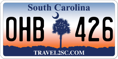 SC license plate OHB426
