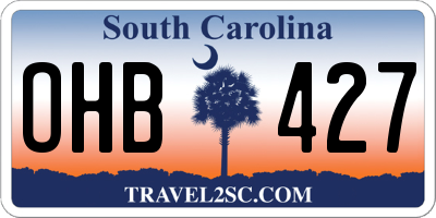SC license plate OHB427