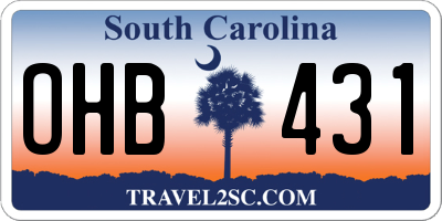 SC license plate OHB431