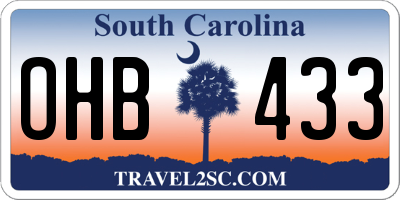 SC license plate OHB433