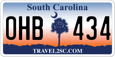 SC license plate OHB434