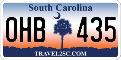 SC license plate OHB435