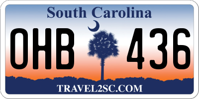 SC license plate OHB436