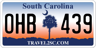 SC license plate OHB439