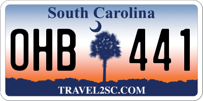 SC license plate OHB441