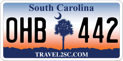 SC license plate OHB442