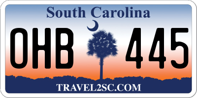 SC license plate OHB445