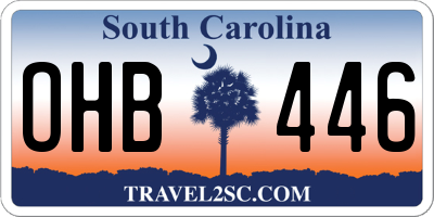 SC license plate OHB446