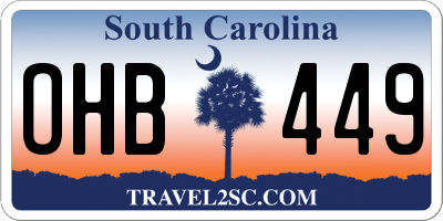 SC license plate OHB449