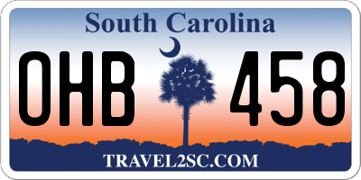 SC license plate OHB458