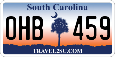 SC license plate OHB459