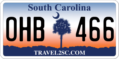 SC license plate OHB466