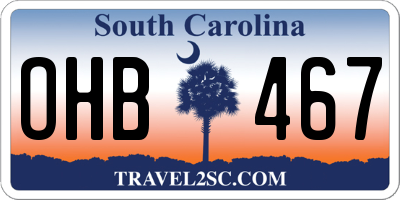 SC license plate OHB467