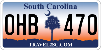 SC license plate OHB470