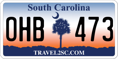SC license plate OHB473