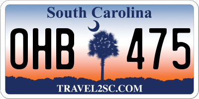 SC license plate OHB475
