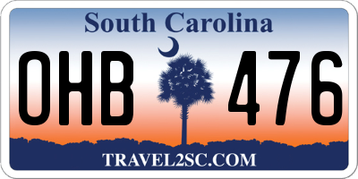 SC license plate OHB476
