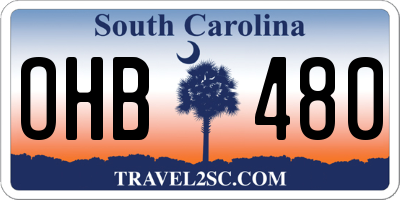 SC license plate OHB480