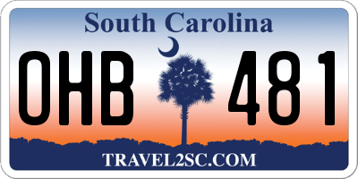 SC license plate OHB481