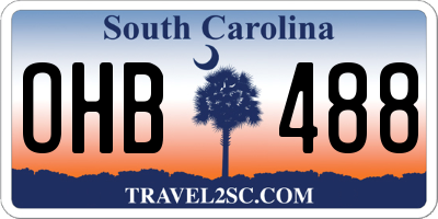 SC license plate OHB488