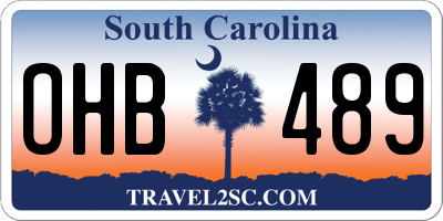 SC license plate OHB489