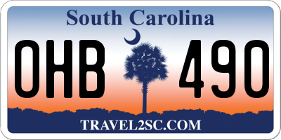 SC license plate OHB490