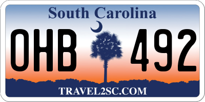 SC license plate OHB492