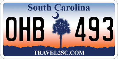 SC license plate OHB493