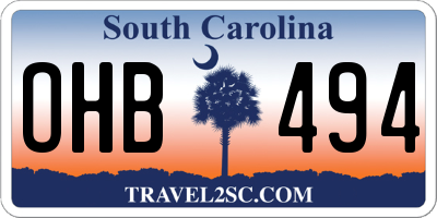 SC license plate OHB494