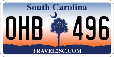 SC license plate OHB496