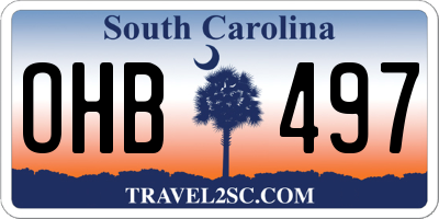 SC license plate OHB497