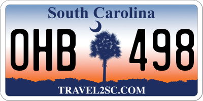SC license plate OHB498