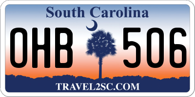 SC license plate OHB506