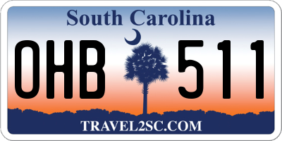 SC license plate OHB511