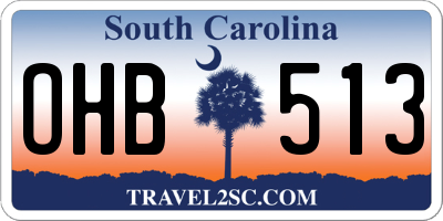 SC license plate OHB513