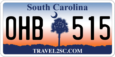 SC license plate OHB515