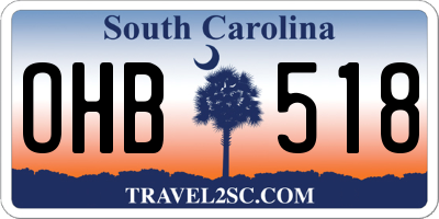 SC license plate OHB518