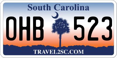 SC license plate OHB523