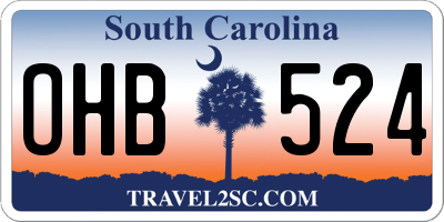 SC license plate OHB524
