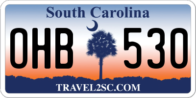 SC license plate OHB530