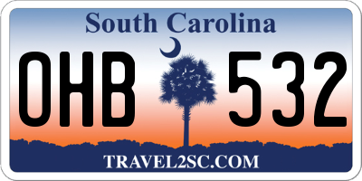 SC license plate OHB532
