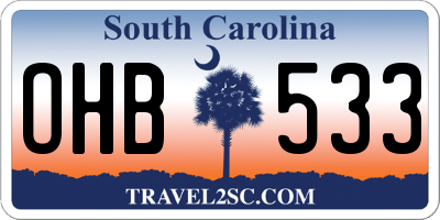 SC license plate OHB533