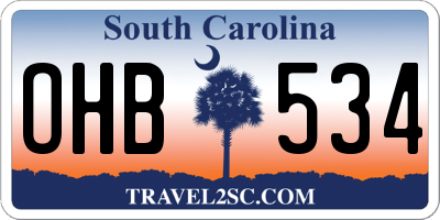 SC license plate OHB534