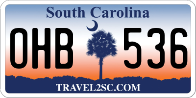 SC license plate OHB536