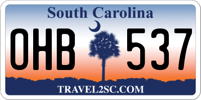 SC license plate OHB537