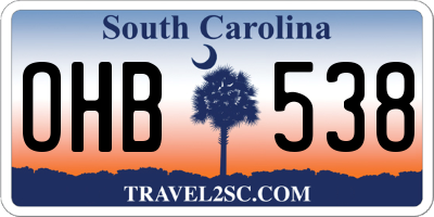 SC license plate OHB538