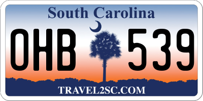 SC license plate OHB539