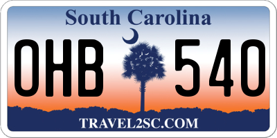 SC license plate OHB540