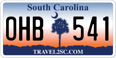 SC license plate OHB541